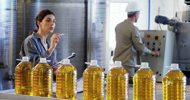 Food Quality Control Team Inspecting Cooking Oil Production at Factory - Download Free Stock Images Pikwizard.com