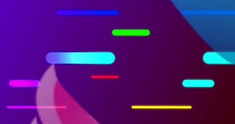 Vibrant multicolor glowing capsules on abstract background