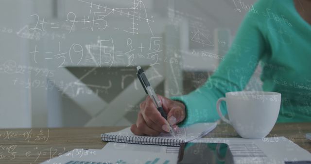 Busy Person Solving Math Problems While Drinking Coffee - Download Free Stock Images Pikwizard.com