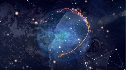 Digital Globe with Network Connections Overlays