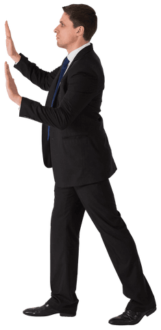 Transparent Businessman in Formal Suit on White Background