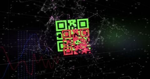 Digital QR Code Amidst Virtual Data Network - Download Free Stock Images Pikwizard.com