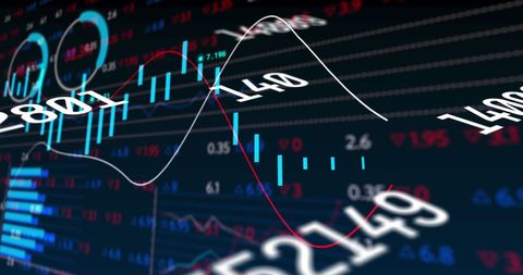 Stock Market Data Streaming Over Dark Background - Download Free Stock Images Pikwizard.com