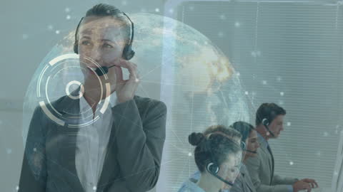 Global Technology Call Center Concept Digital Interface