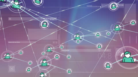 Digital Network with Virtual Profile Icons and Data Interface