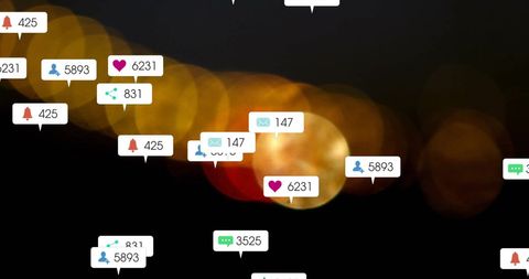 social media notification icons with growing engagement numbers - Download Free Stock Images Pikwizard.com