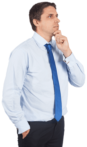 Transparent Thinking Businessman Touching Chin Pondering Decision - Download Free Stock Videos Pikwizard.com