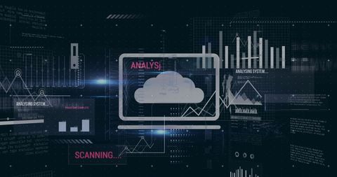 Futuristic Cloud Computing and Data Analysis Background - Download Free Stock Images Pikwizard.com