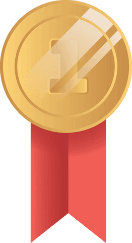 transparent gold medal with number one and red ribbon - Download Free Stock Videos Pikwizard.com