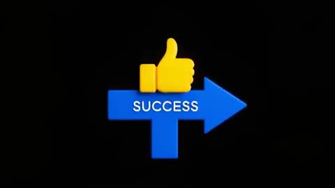 Digital Thumbs-Up Emphasizing Path to Success