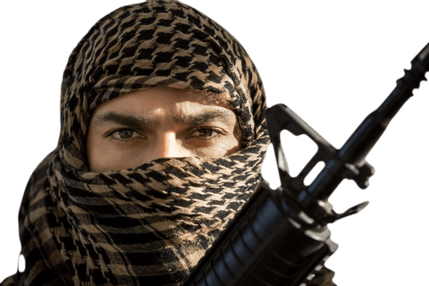 soldier with covered face holding rifle transparent background - Download Free Stock Videos Pikwizard.com