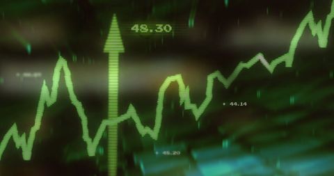 Abstract Stock Market Data with Growing Graph - Download Free Stock Images Pikwizard.com