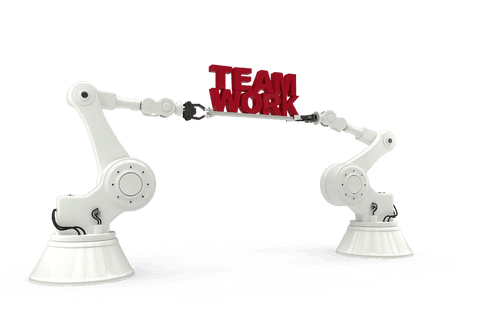 transparent industrial robots holding team work text - Download Free Stock Videos Pikwizard.com