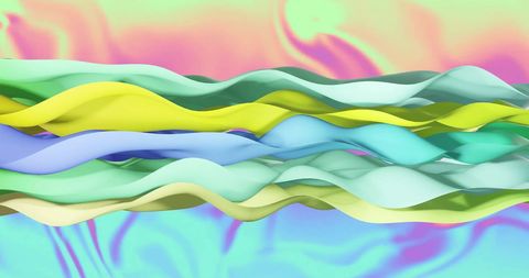 Vibrant Wavy Layers on Abstract Pastel Background