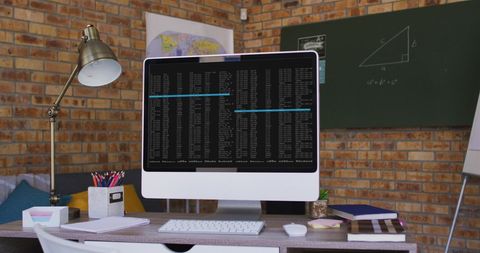 Modern Office Workspace with Data Processing on Computer Screen - Download Free Stock Images Pikwizard.com