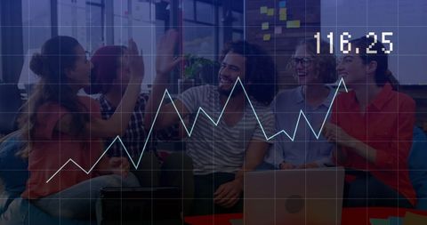 Diverse Team Celebrating Success in Office Environment