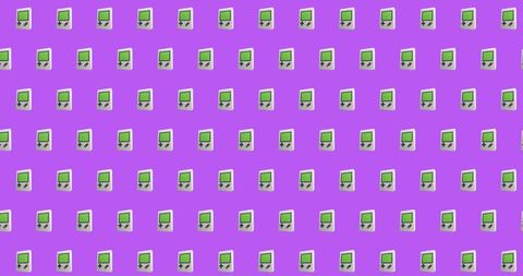 Retro Handheld Consoles Pattern on Bold Purple Canvas - Download Free Stock Images Pikwizard.com