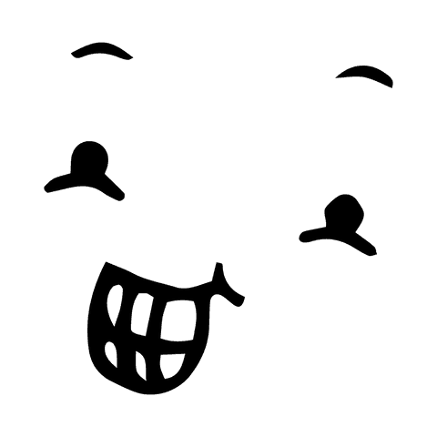 Transparent smiling face illustration on black for positive concepts