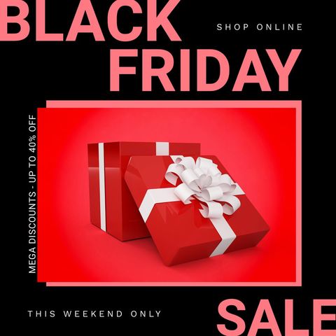 Black Friday Sale Advertisement with Gift Box