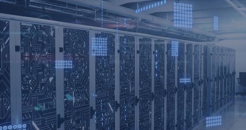 Futuristic Data Center with Digital Circuit Overlay Concept - Download Free Stock Images Pikwizard.com