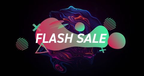 Vibrant Flash Sale Digital Banner with Abstract Shapes - Download Free Stock Images Pikwizard.com