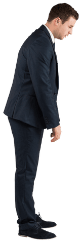 Transparent Businessman Standing and Bowing White Background