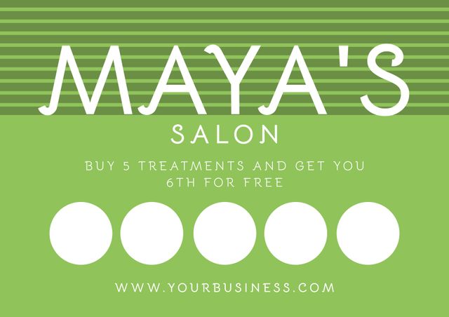 Salon Promotional Flyer for Loyalty Reward Program with Green Striped Background - Download Free Stock Videos Pikwizard.com
