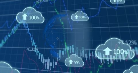Global Cloud Computing with Financial Data Visualization - Download Free Stock Images Pikwizard.com