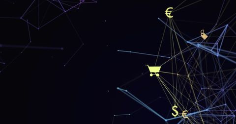 Glowing Digital Icons and Network Against Dark Background - Download Free Stock Images Pikwizard.com