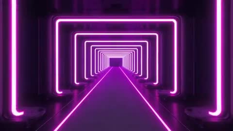 Futuristic Neon Corridor with Endless Depth