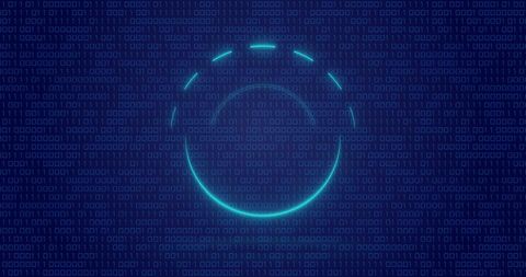 Futuristic Neon Circle Over Binary Code with Digital Interface Theme - Download Free Stock Images Pikwizard.com