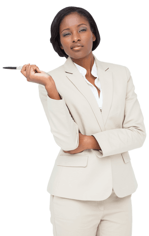 confident african american businesswoman holding pen - Download Free Stock Videos Pikwizard.com
