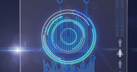 Futuristic Digital Interface With Graph and Rotating Circle - Download Free Stock Images Pikwizard.com