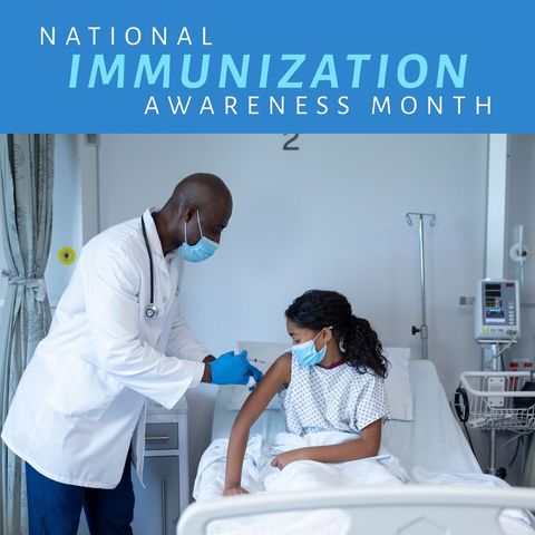 Doctor Giving Vaccination Shot for Immunization Awareness Month - Download Free Stock Templates Pikwizard.com