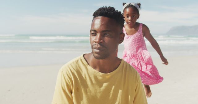 Father Bonding With Daughter On Beach - Download Free Stock Images Pikwizard.com