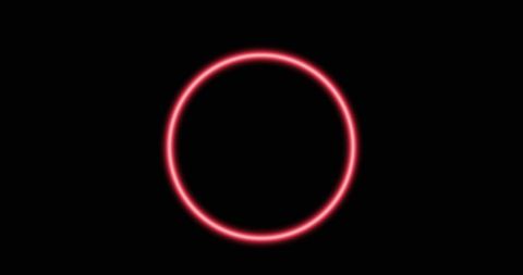 Glowing neon circle on sleek black background