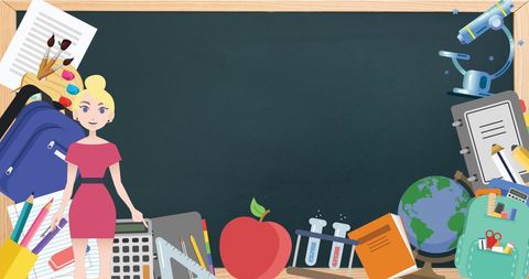 Educational Mentoring Concept with Female Instructor and School Symbols - Download Free Stock Images Pikwizard.com