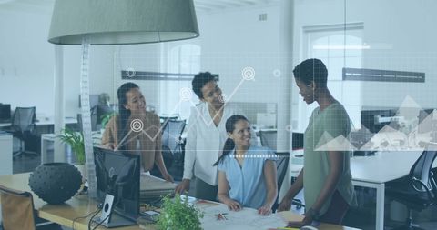 Digital Data Overlay with Diverse Business Team Collaboration