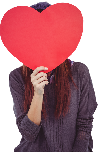 Transparent Masked Hipster Woman Holding Large Red Heart - Download Free Stock Videos Pikwizard.com