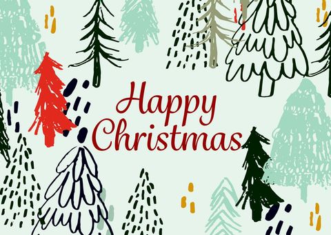 Whimsical Christmas Trees with Cheerful Holiday Greetings - Download Free Stock Templates Pikwizard.com