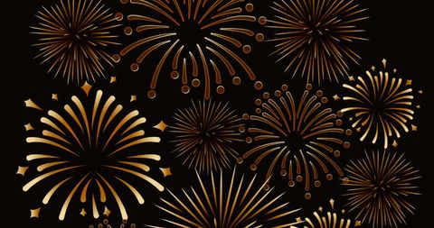 Vibrant Golden Fireworks on Black Celebrating a Festive Event