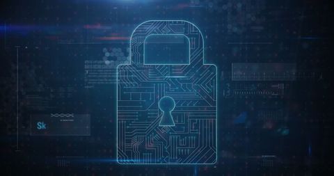 Futuristic Cybersecurity Padlock with Circuit Board Design - Download Free Stock Images Pikwizard.com