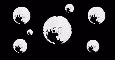 Digital transformation with 6g network symbols on black