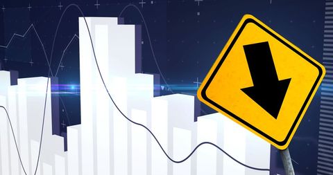 Financial Downturn Concept with Road Sign and Graphs - Download Free Stock Images Pikwizard.com
