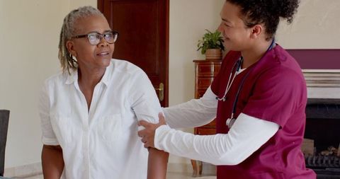 Compassionate Caregiving with Senior African-American Woman