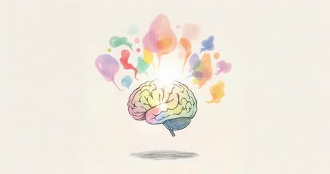 Creative Brain Concept Showcasing Colorful Thought Process