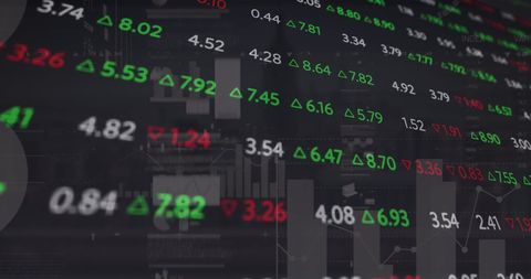 Financial Data Streaming on Digital Interface with Graphical Representation - Download Free Stock Images Pikwizard.com