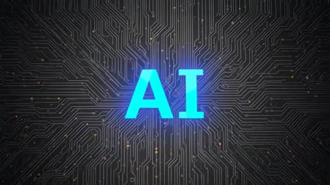 Glowing AI Digital Circuit with Flickering Nodes