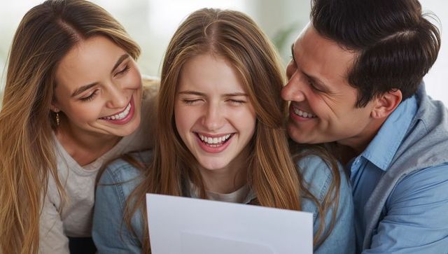 Family Celebrating Together at Home in Happy Moment