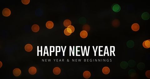 Happy New Year Festive Celebration Background with Bokeh Lights